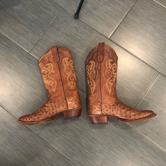 tony lama ostrich cowboy boots - Picture 4 of 8